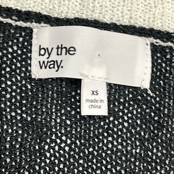 by the way. Black TENNIS SWEATER Ribbed DEEP V-neck Collegiate white stripes XS - Picture 2 of 13